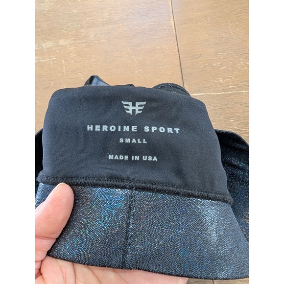 Heroine Sport Metallic Mesh Racerback Sports Bra Top Small Made USA running - Picture 4 of 6